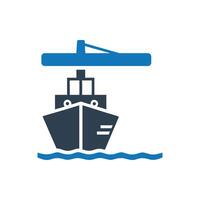 Cargo ship icon on white background vector