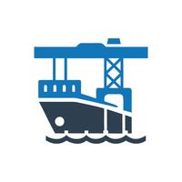 Cargo ship icon on white background vector