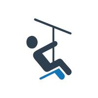 Zip line icon vector