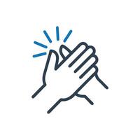 Hands clapping icon on white background vector