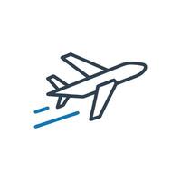 Plane icon on white background vector