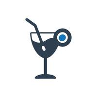 Martini glass icon with olive icon on white background vector