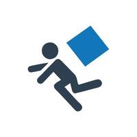Slip And Fall Icon on white background vector