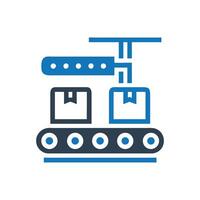 Crane carrying a container icon on white background vector