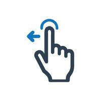 Finger swiping with arrow icon vector
