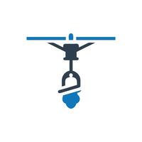 Person Riding Zip line Icon vector