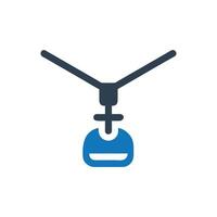 Zip line icon vector