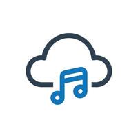 Cloud with music note icon vector