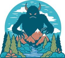 Black giant monster design art vector
