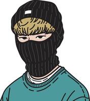Boy wearing ski mask simple design vector