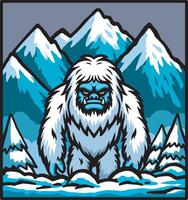 Giant yeti monster design vector