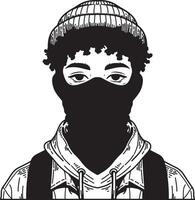 Boy avatar with ski mask design vector