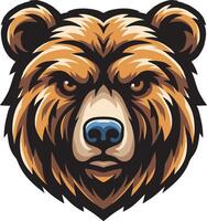 Beast grizzly head design art vector