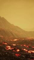 Scenic view of a part of a lava flow in the dark video