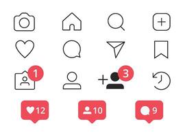 social media element set vector