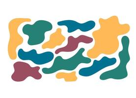 Minimalist abstract isolated illustration. Colorful blobs, smooth shapes. Fluid decorative elements set vector