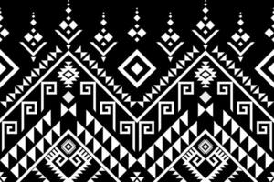 Geometric ethnic Aztec seamless pattern in black and white color. vector