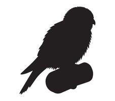 African Pygmy Falcon in Silhouette on a Clean White Canvas vector