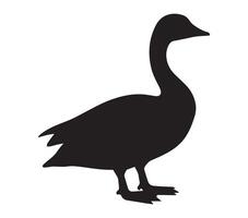 White Background with African Pygmy Goose Silhouette vector
