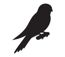 Outline of an African Pygmy Falcon on a Plain White Background vector