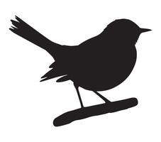 Silhouette of African Rock Pipit with White Background vector