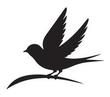 African Palm Swift Shadow Figure on a White Background vector
