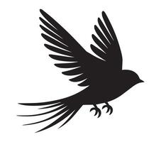 Silhouette of African Palm Swift on a White Background vector