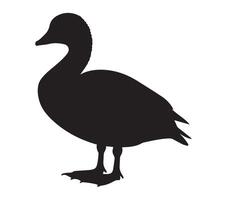 African Pygmy Goose in Silhouette Set on a White Background vector