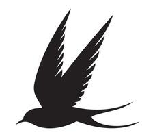 Elegant Silhouette of African Palm Swift on White Background vector
