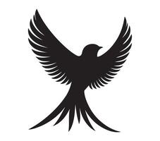 African Palm Swift Silhouette Displayed on White vector