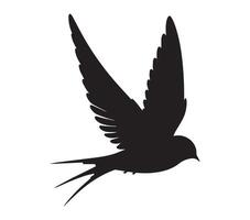 White Background Featuring African Palm Swift Silhouette vector