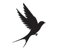 African Palm Swift Silhouette Set Against White vector