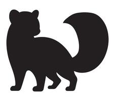 Silhouette of an African Palm Civet Against a White Background vector