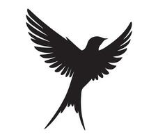 Minimalist Silhouette of African Palm Swift on White vector