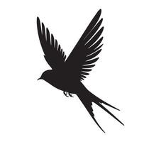 White Background with African Palm Swift Silhouette vector