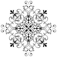 simple abstract mandala pattern Black mandala lines on a white background. vector