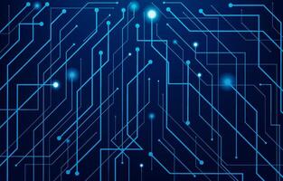 Abstract blue digital circuit board on dark technology background. Abstract circuit connecting lines and points on motherboard. AI innovation concept Future illustration vector