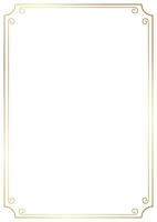 Golden frame. Abstract scrolling lines. Elegant gold color for book cover. vintage corner decorative border vector