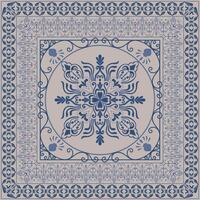 Abstract pattern, navy blue mat Vintage pattern for carpet vector