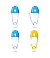 Safety pin isolated on whitte background. vector
