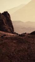 Rock formations in desert of Wadi Rum video