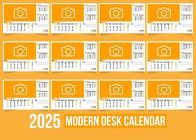 2025 Clean and Modern Desk Calendar Template vector