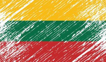 lithuania flag grunge vector
