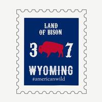 Wyoming Bison Stamp Perfect for print, apparel, stickers, etc vector