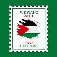 Save Palestine Stamp Design perfect for the campaign, etc vector