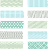 Soft Color Washi Tape With Patterns vector