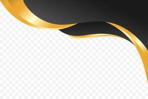 Enhanced header and footer borders with a Black and gold wavy background. vector