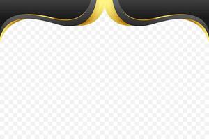 Wavy Black and gold background for decorative header and footer borders. vector
