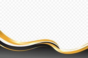 Luxurious wavy Black and gold background for sophisticated header and footer decorations. vector