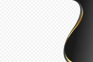 Black and gold wavy background designed for header and footer borders. vector
